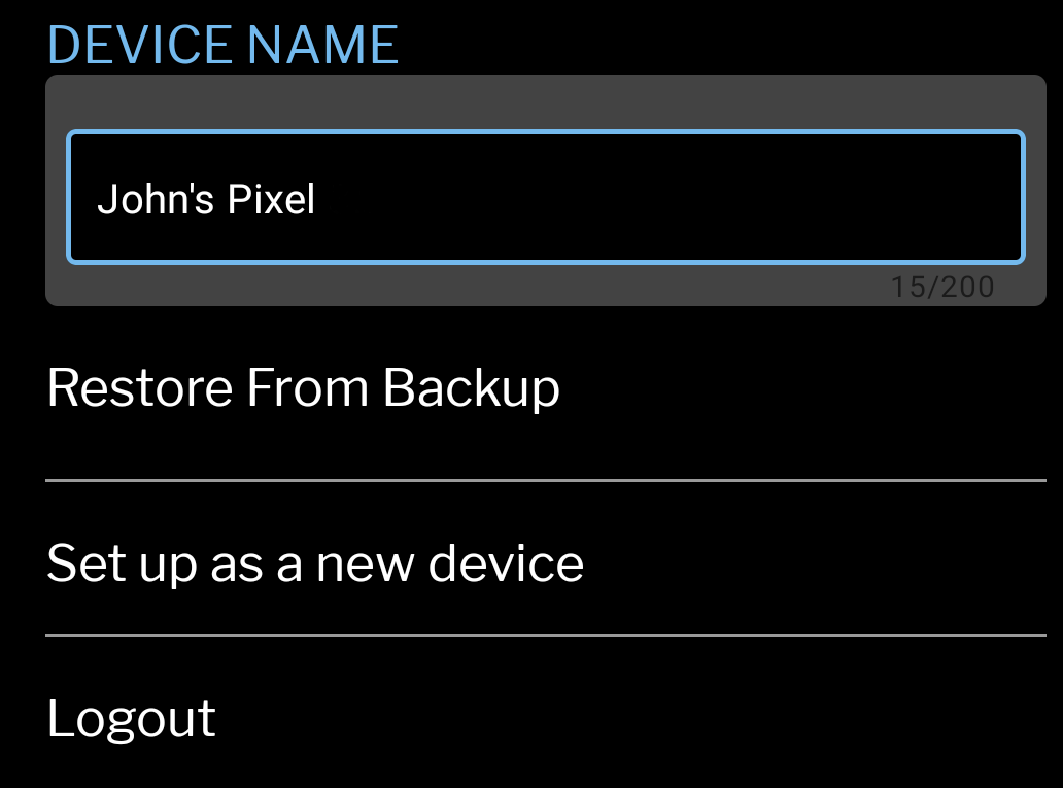Choose Setup As New Device or Restore